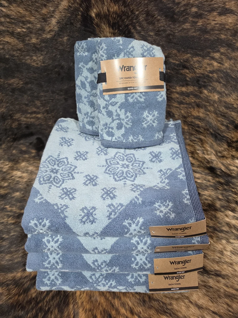 Wrangler Blue Bandana Patchwork Towel Set